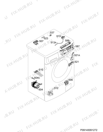 Схема №9 L61270BI с изображением Декоративная панель для стиральной машины Aeg 8082540025
